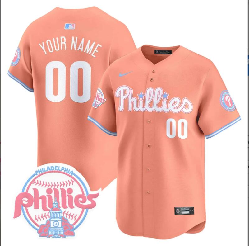 Men Philadelphia Phillies Custom orange 2024 MLB jersey